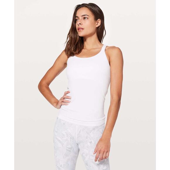 lululemon athletica Tops - Lululemon Ebb To Street Tank White Size 6 Racerback Gym Yoga Bra Tank